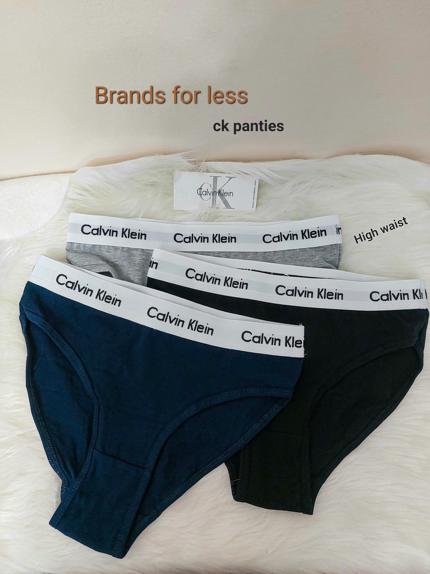 CK Panties ! For women high waist (3pieces) New offer + Bag