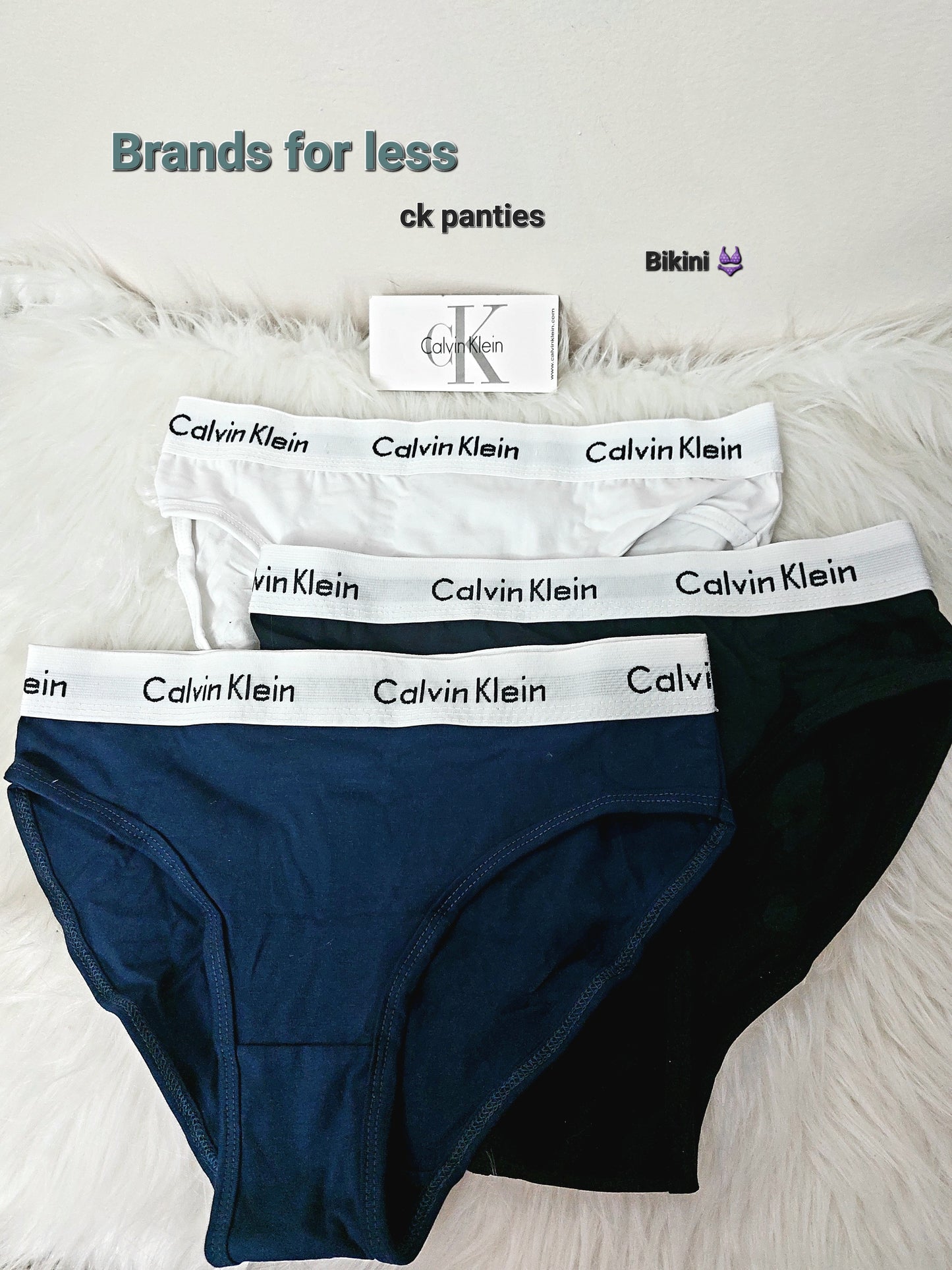 CK Panties ! For women high waist (3pieces) New offer + Bag
