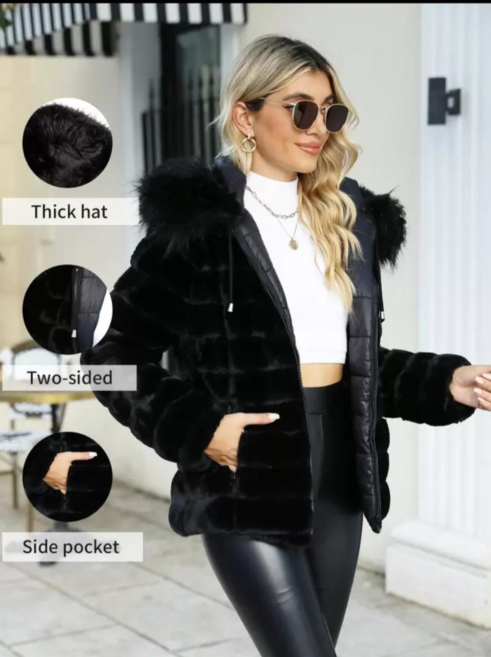 SHEIN US Premium Faux Fur / Double Face Jacket