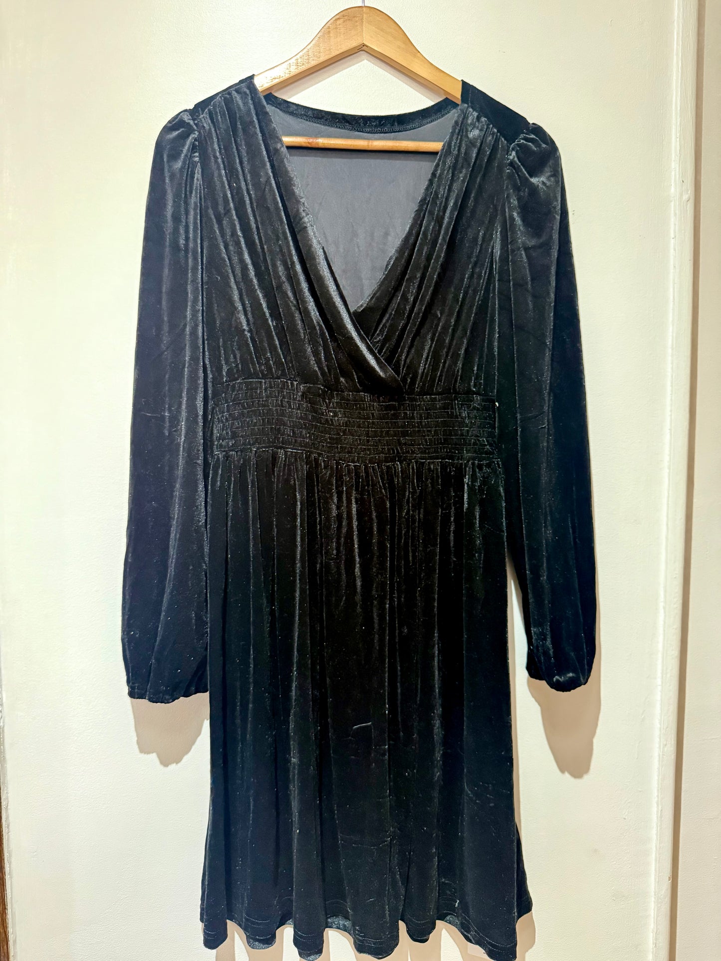 SHEIN Black Velvet Dress