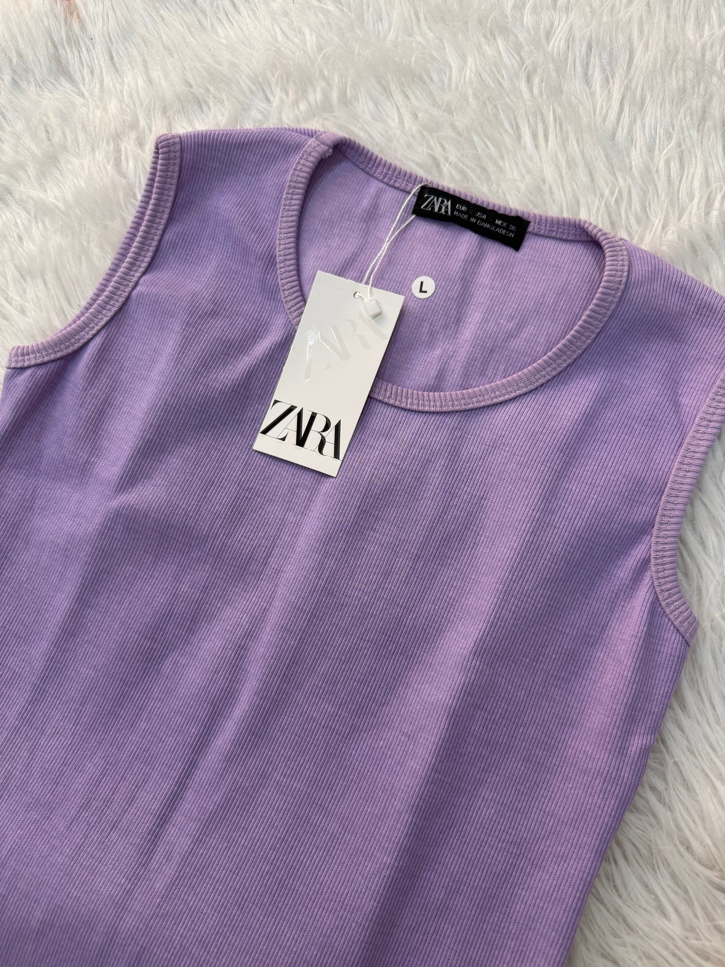 Ribbed cotton sleeveless Top