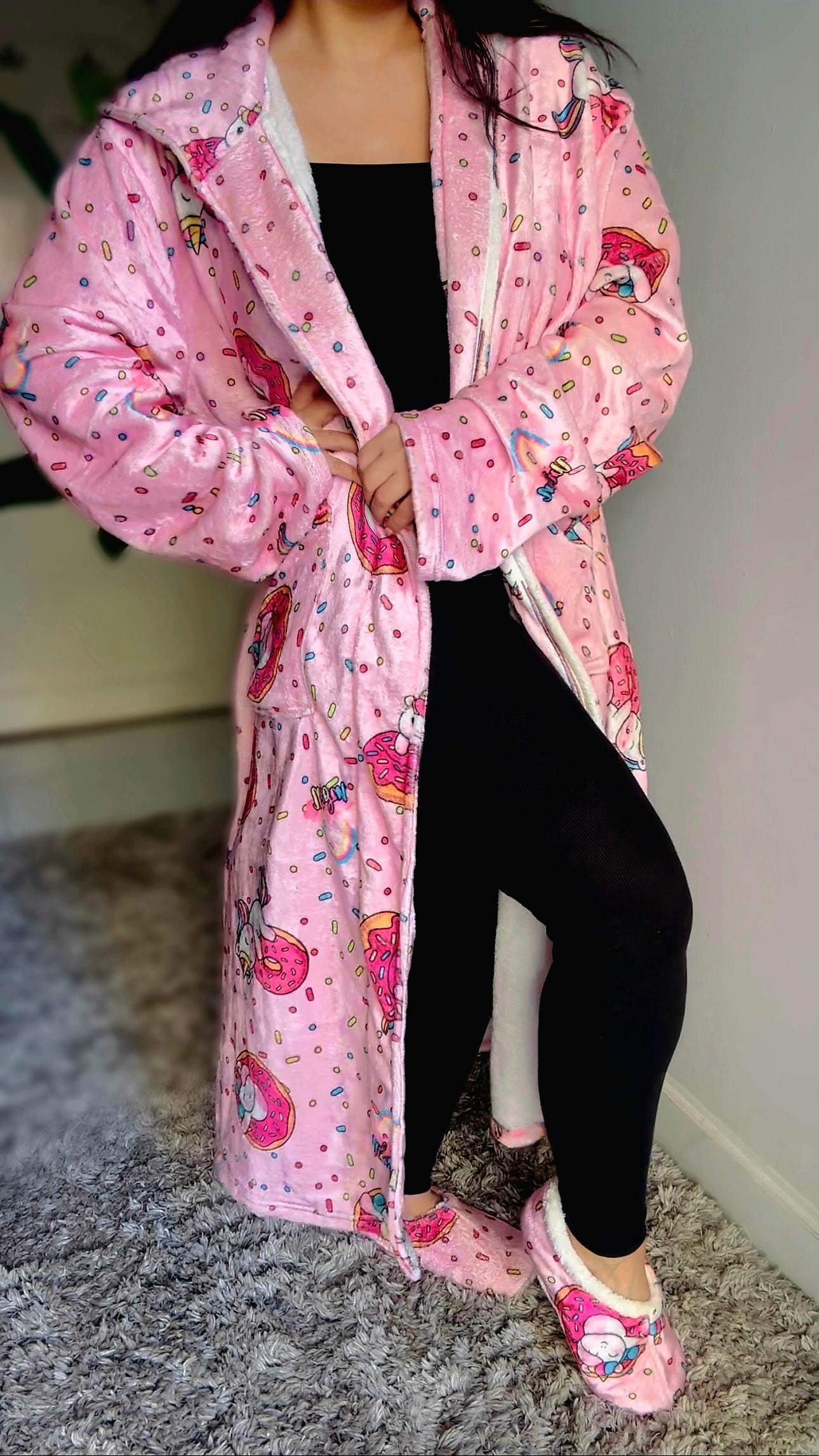 New Girlie robe in 2 prints with slipper