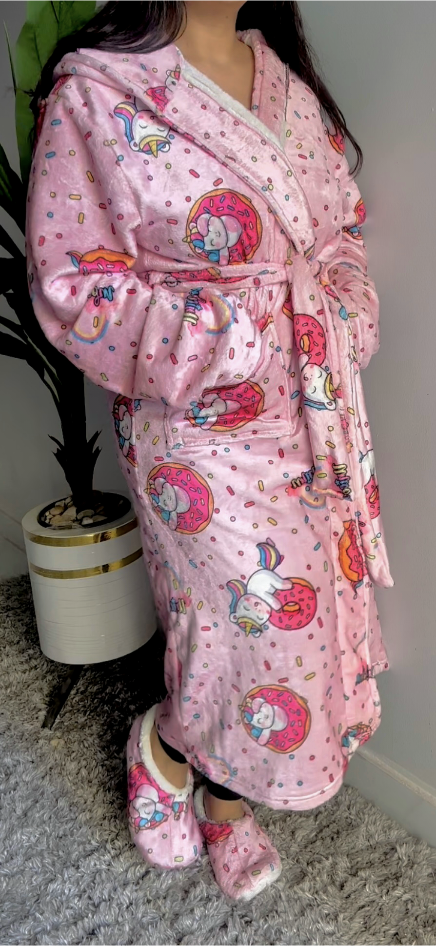 New Girlie robe in 2 prints with slipper