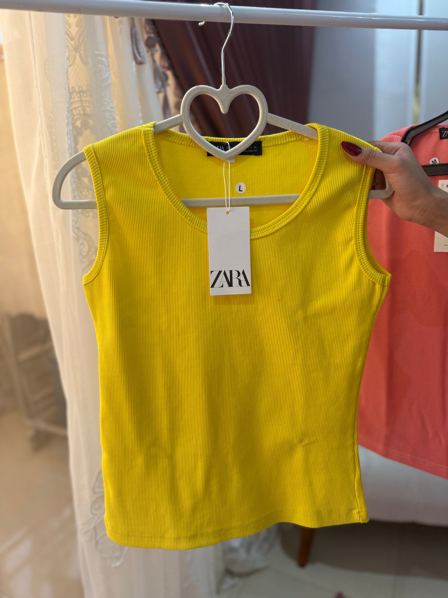 Ribbed cotton sleeveless Top
