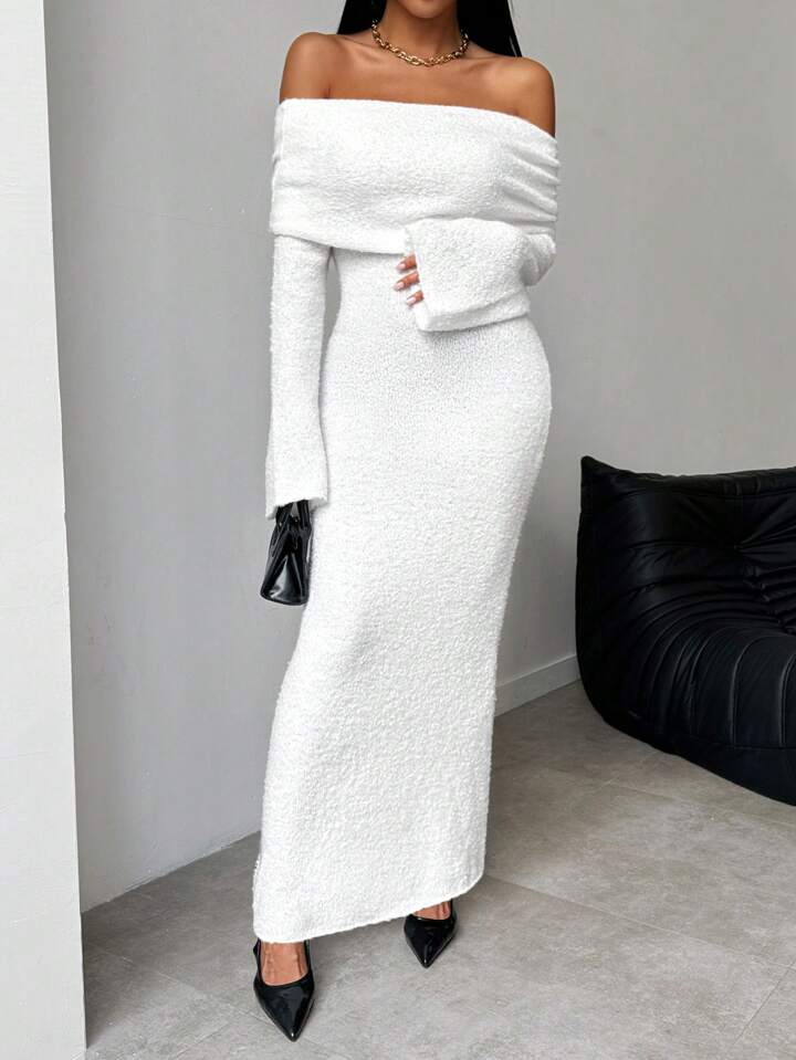 SHEIN White off shoulder Dress