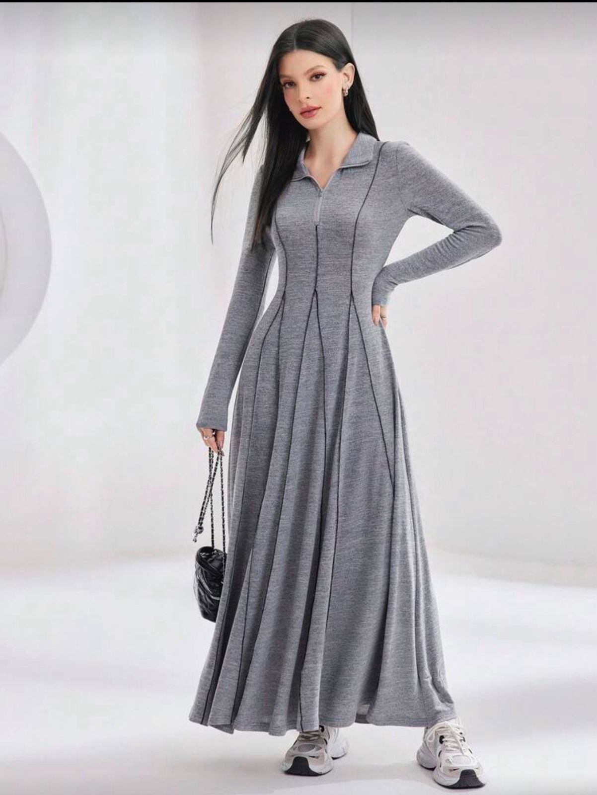 SHEIN Long Grey Dress