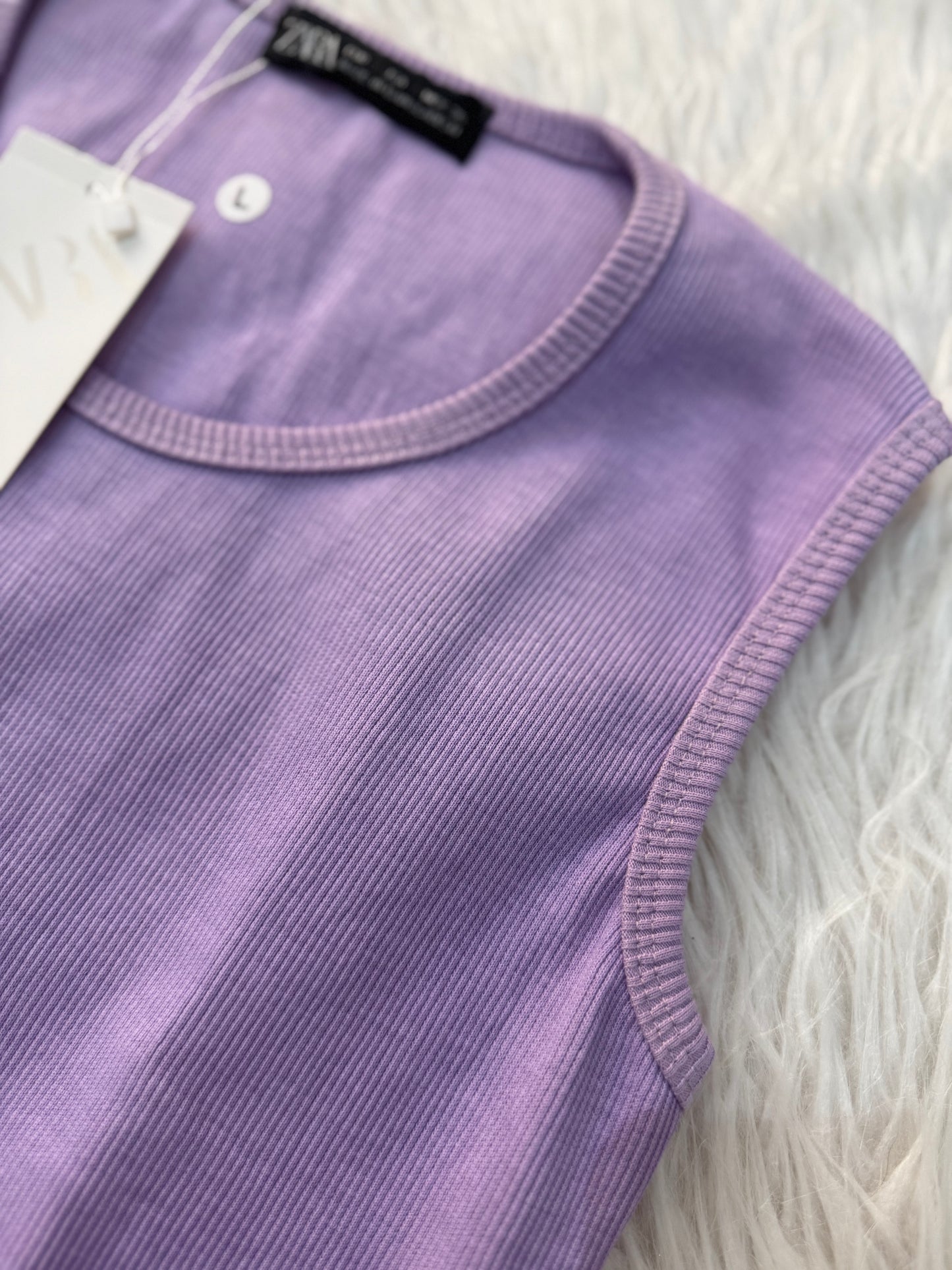 Ribbed cotton sleeveless Top