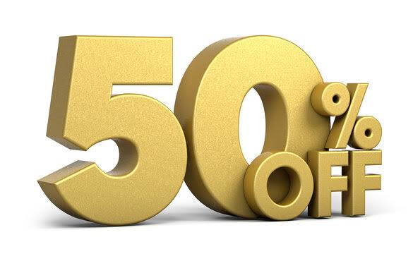 50 % off