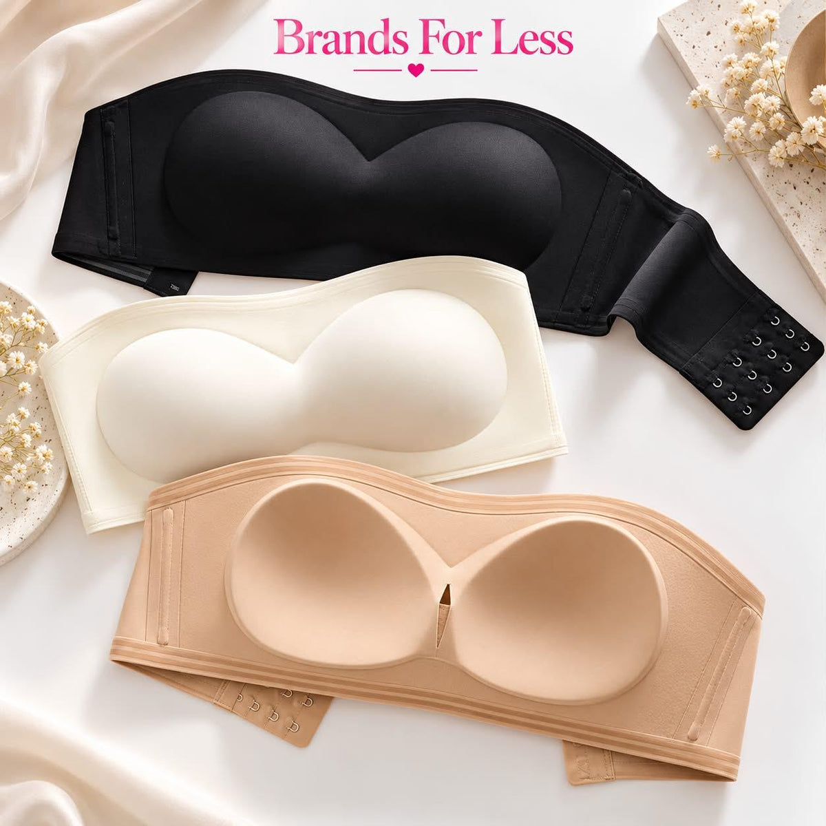 Strapless seamless soft Padded Bra