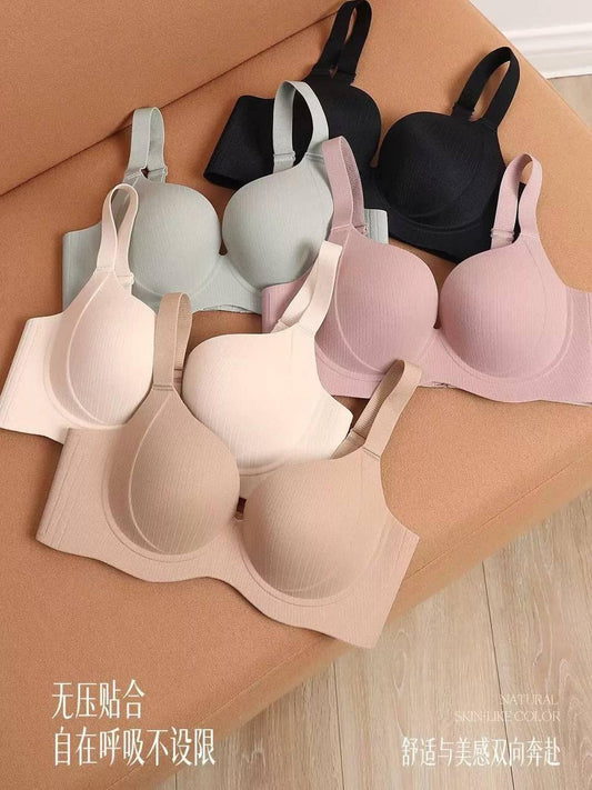 Seamless  stripped Laser Bra