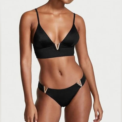 New victoria secret padded Bikini set Black