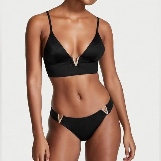 New victoria secret padded Bikini set Black