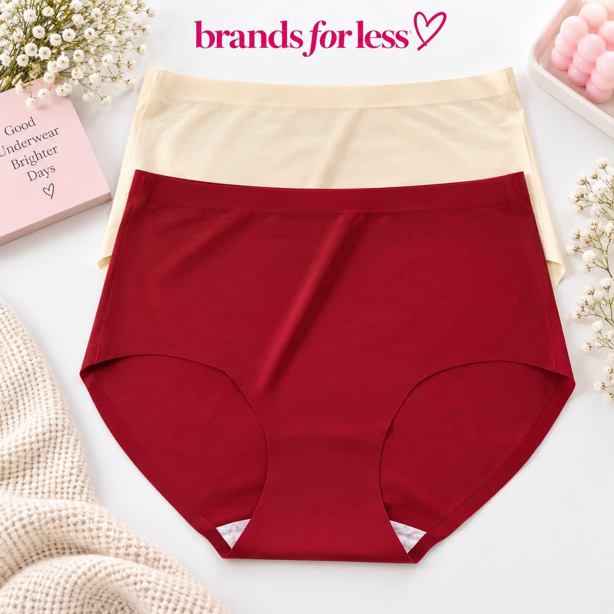 Seamless 3 pieces High waist Brief