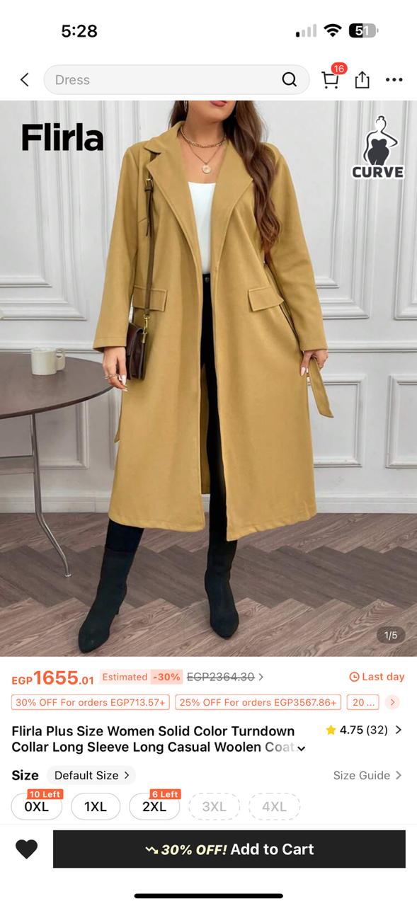 SHEIN CURVE LONG COAT