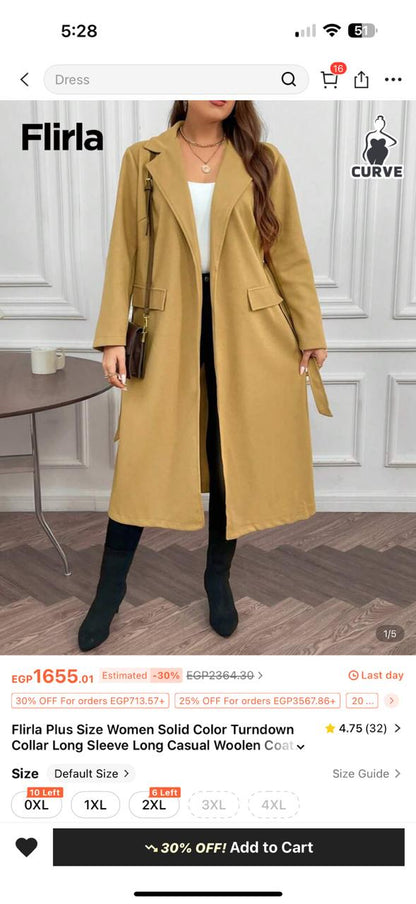 SHEIN CURVE LONG COAT