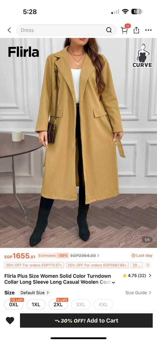 SHEIN CURVE LONG COAT