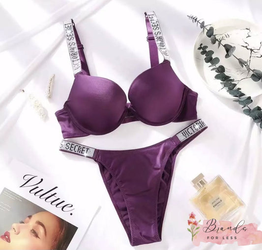 Victoria secret  purple stain push up set
