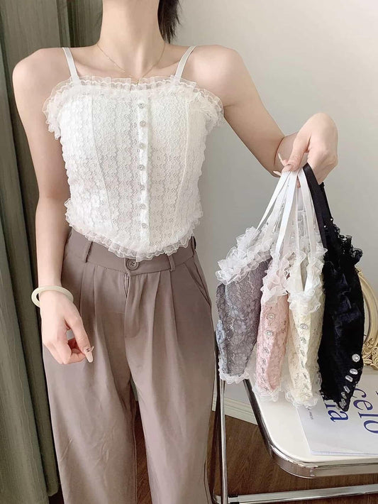 Corset Ruffled Padded Top