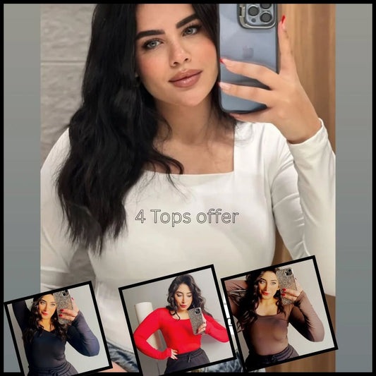 4 TOPS square  Neck offer ✨️