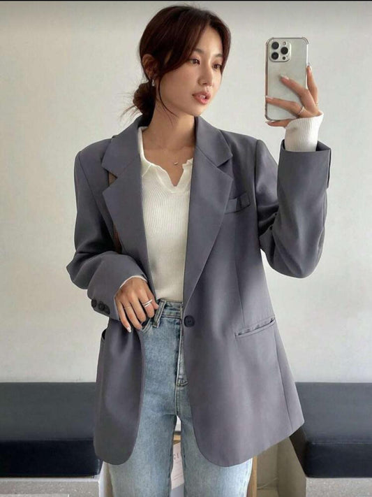 DAZY Casual Blazer Jacket   in Grey color