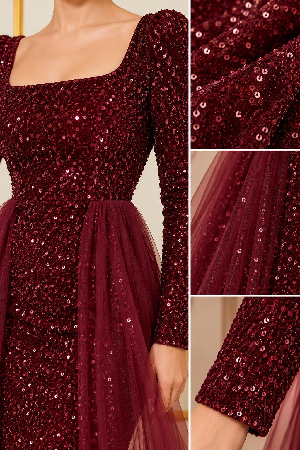 Velvet Burgundy Mermaid special Dress