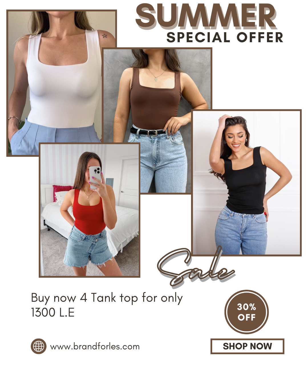 Offer 4 square tank tops 4 colors✨️