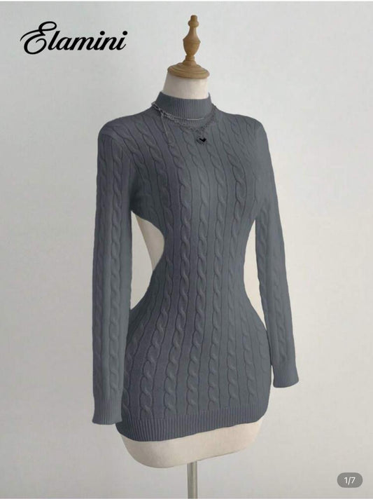 SHEIN Sexy Backless sweater Dress