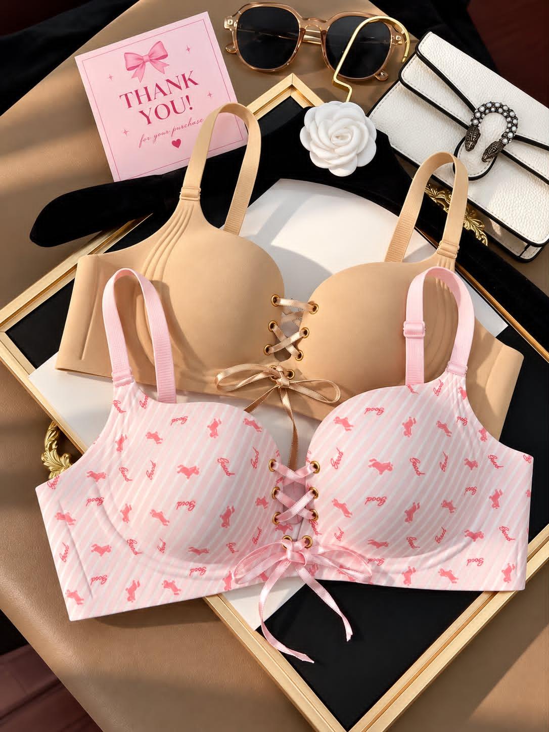 Sweetheart Lace -Up  push up Bra