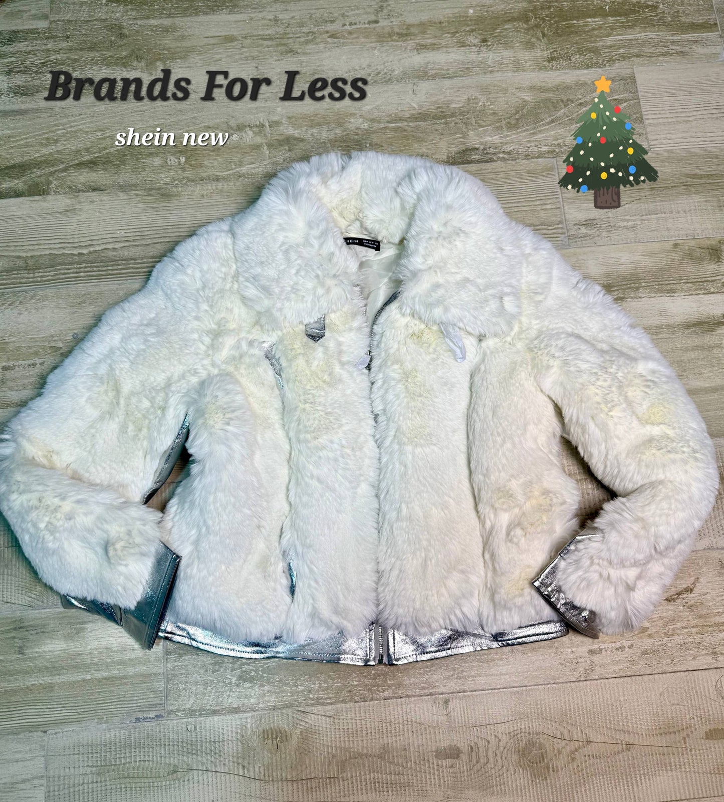 SHEIN premium Faux / Metalic Leather Jacket