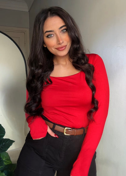 Zara  Square neck Long sleeves Top