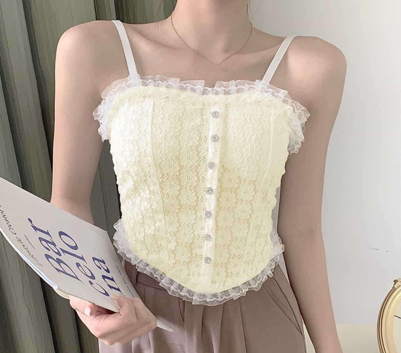 Corset Ruffled Padded Top