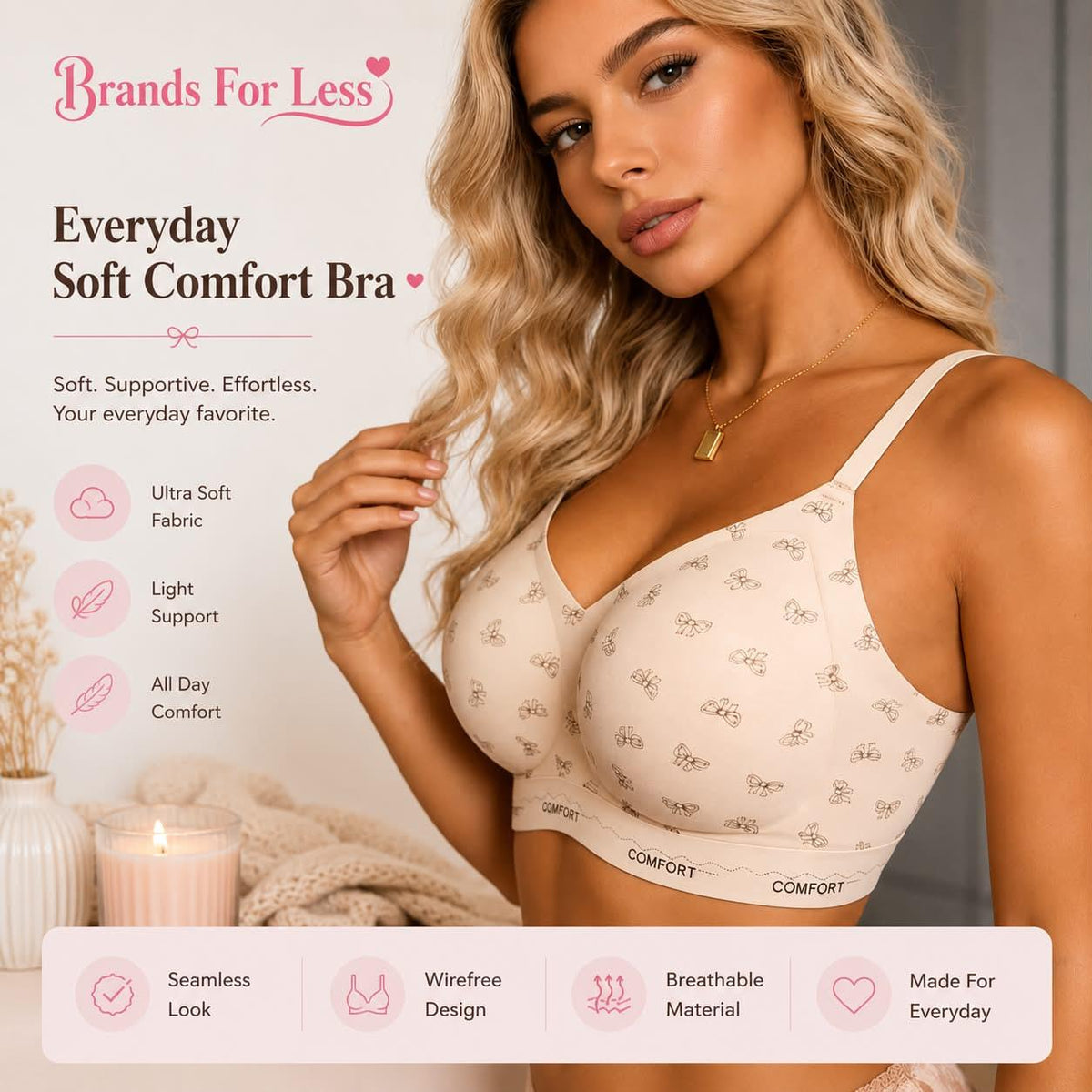 Seamless comfort printed Bra