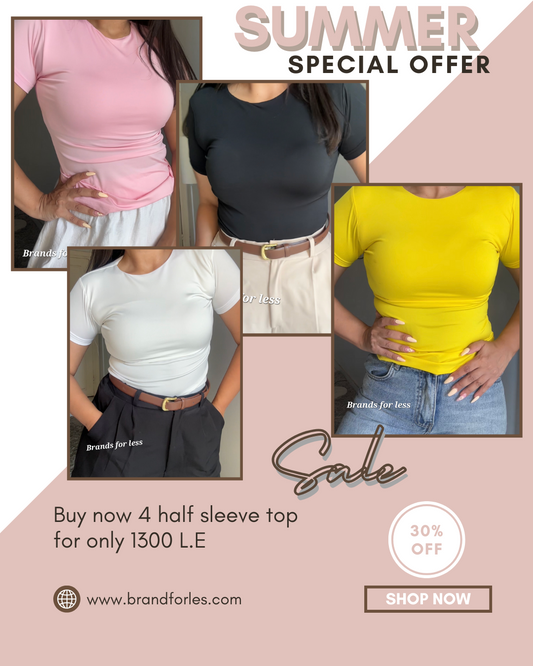 Offer 4 round half sleeve Tops