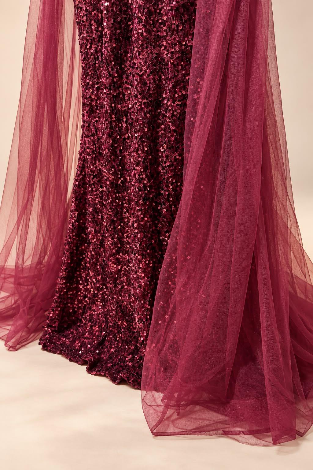 Velvet Burgundy Mermaid special Dress