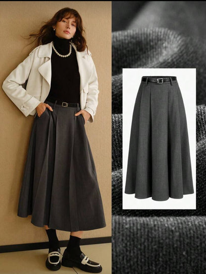 DAZY SKIRT IN WOOL MATERIAL FOR WINTER