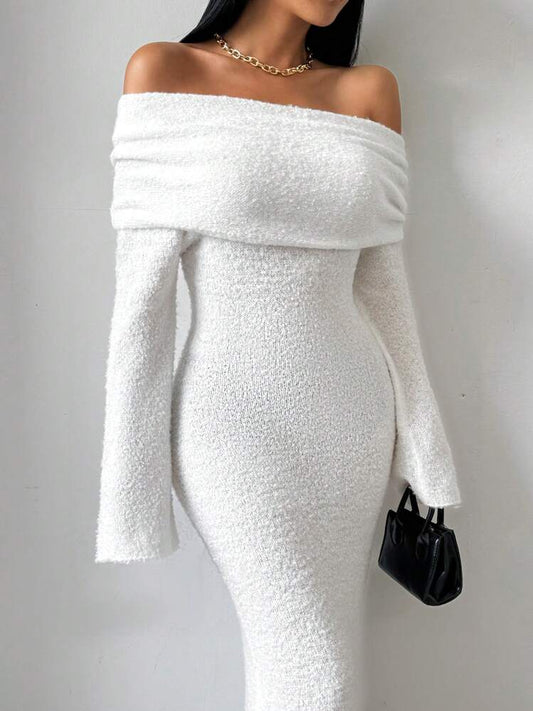 SHEIN White off shoulder Dress