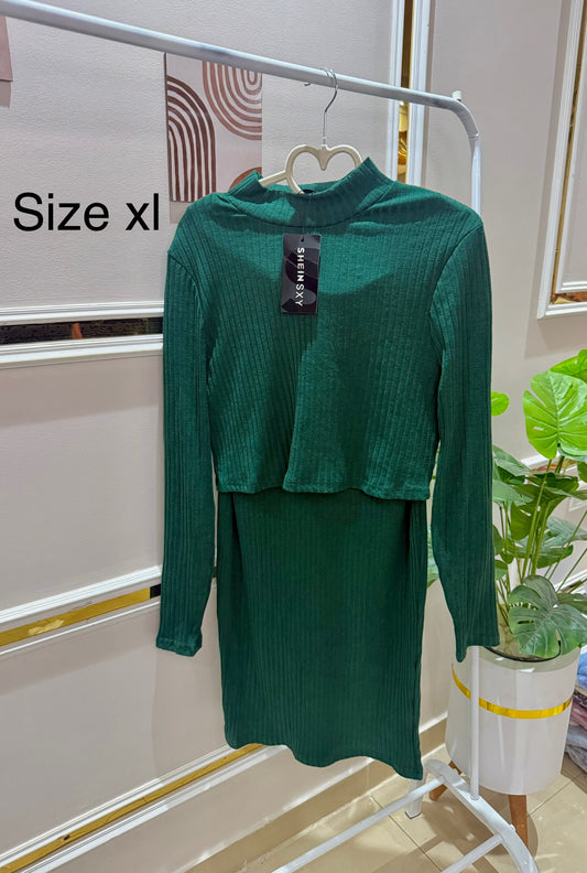SHEIN Green set ( skirt + top )