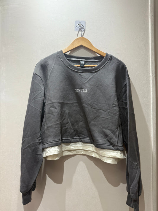 SHEIN Cropped Dark grey sweatshirt